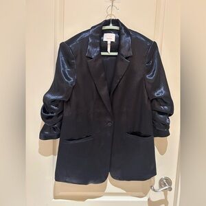 Cinq à Sept Shiny Black Blazer